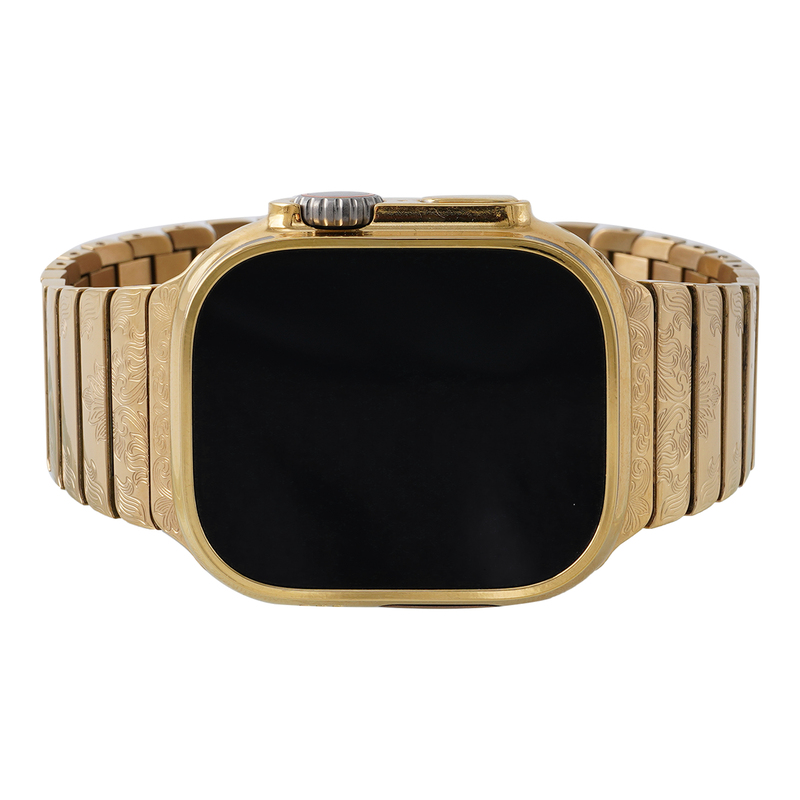 Caviar Luxury Customized Apple Watch Ultra GPS 49mm with 24K Gold and Hand Engraved Band